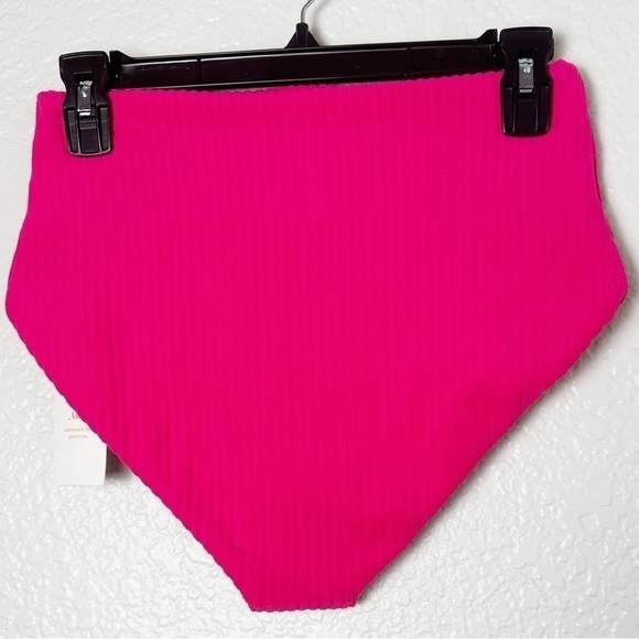 NWT Andie Swim The Snap Bikini Bottom Rib Terry in Neon Pink - Picture 2 of 6
